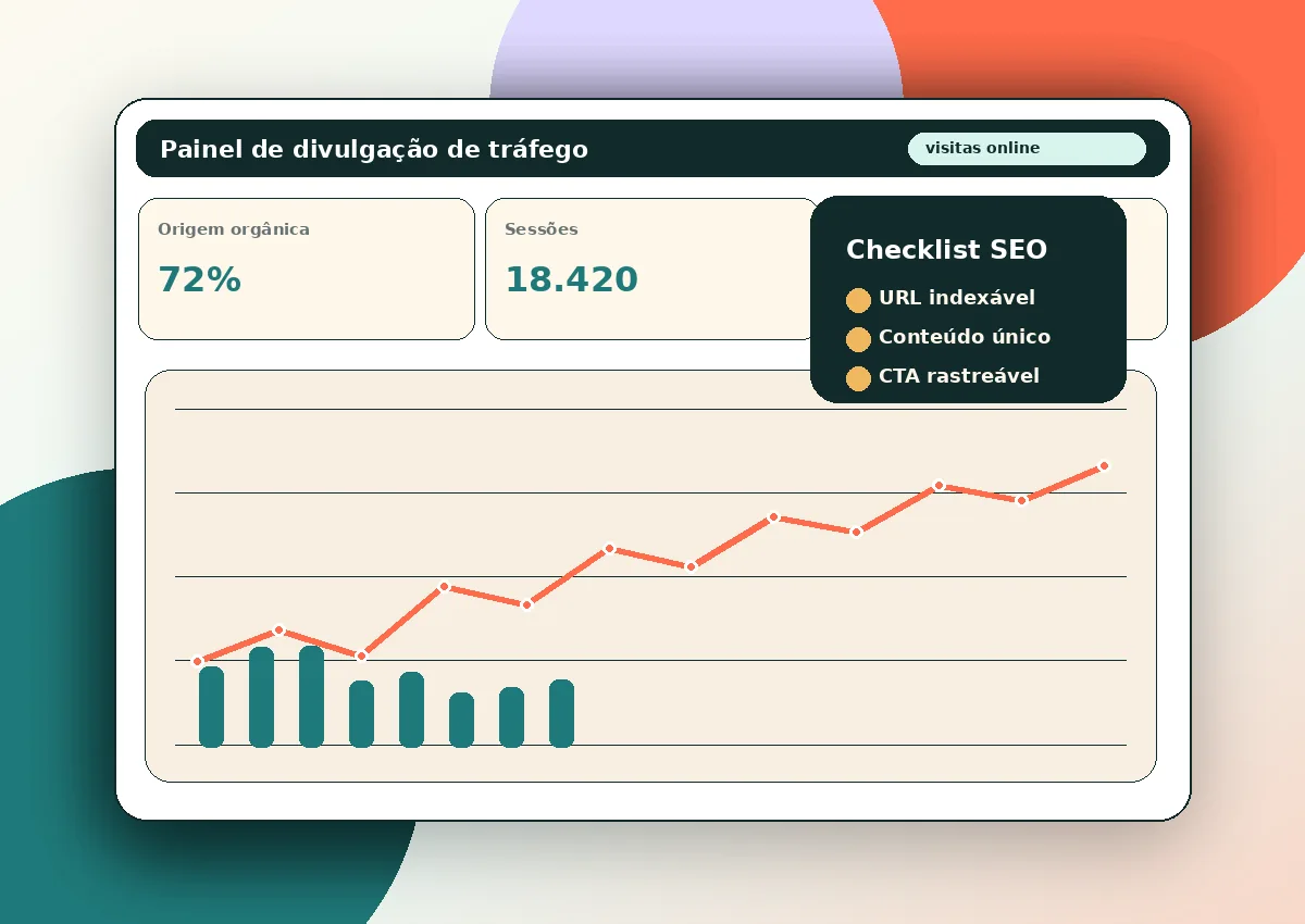 Painel de divulgação online e tráfego para site